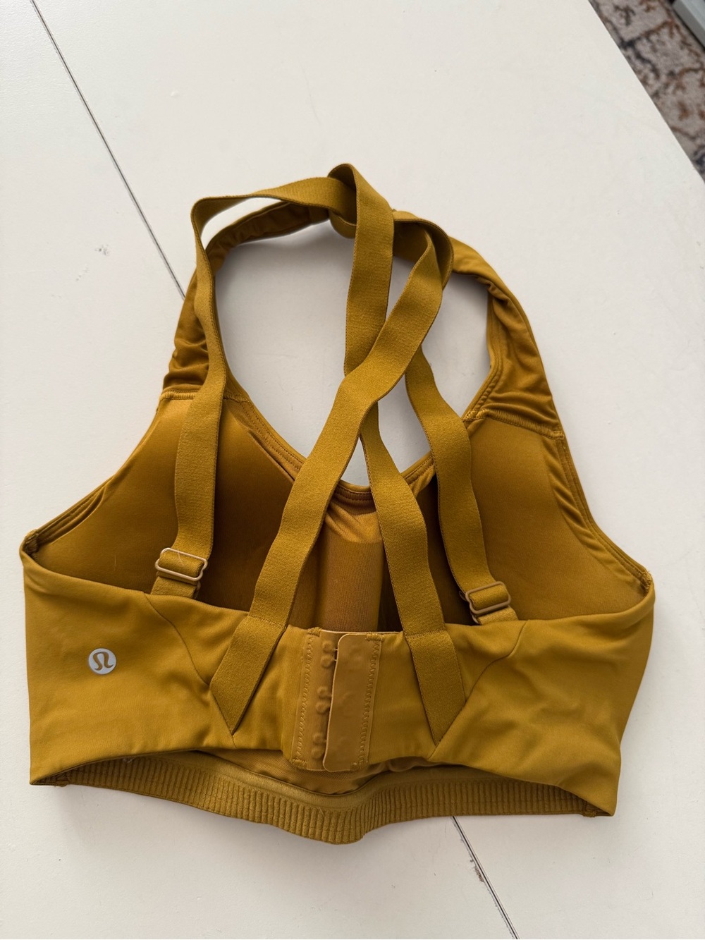 Lululemon High Support Sports Bra Yellow Mustard Gold Size 32D New Without Tags! - Picture 3 of 4